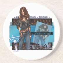 Party Girl - Sandstone Drink Coaster