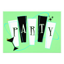 Party Green Personalised Invite
