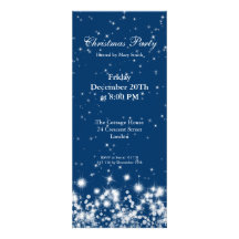 Party Invitation Elegant Winter Sparkle Royal Blue