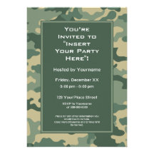 Party Invitation: Military Camouflage