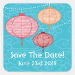 Party Paper Lanterns Save The Date Sticker