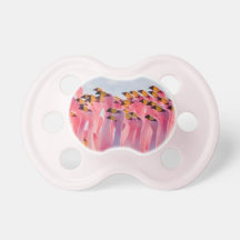partying flamingos baby pacifier
