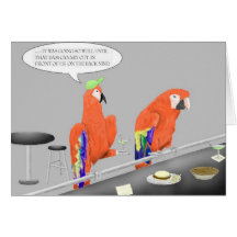 "Partying Parrotheads" Horizontal Card