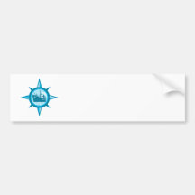 Passenger Cargo Ship Ocean Liner Compass Bumper Sticker