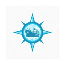 Passenger Cargo Ship Ocean Liner Compass Canvas Prints