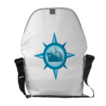 Passenger Cargo Ship Ocean Liner Compass Courier Bags