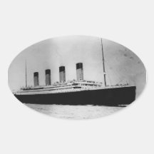 Passenger Liner Steamship RMS Titanic Oval Stickers