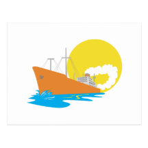 Passenger Ship Cargo Boat Retro Postcards