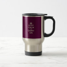 Passionate Purple Keep Calm and Carry On Mug