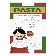 Pasta Party Personalised Invitation