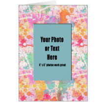 Pastel Abstract Paint Splatters Card