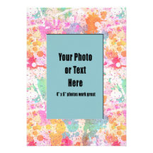 Pastel Abstract Paint Splatters Custom Invite