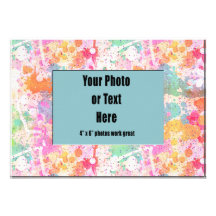 Pastel Abstract Paint Splatters Personalized Invitations