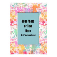 Pastel Abstract Paint Splatters Custom Announcement
