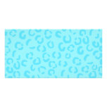 Pastel Blue Leopard Print Pattern. Photo Greeting Card
