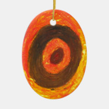 Pastel Bull's Eye (abstract expressionism) Christmas Tree Ornaments