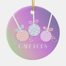 Pastel Cake Pops Christmas Ornaments