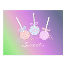 Pastel Cake Pops Post Card