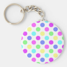 Pastel Colors Polka Dots Keychains