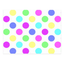 Pastel Colors Polka Dots Post Cards