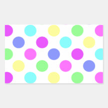 Pastel Colors Polka Dots Rectangle Sticker