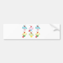 Pastel Cute Cupcakes Bumper Sticker