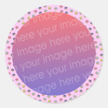 pastel cute cupcakes photo frame sticker