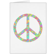 Pastel Floral Peace Greeting Card