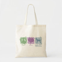 Pastel Peace, Love, and Labrador Retrievers Tote Bags