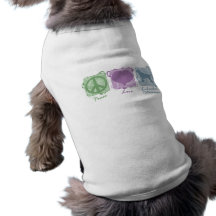 Pastel Peace, Love, and Labrador Retrievers Doggie T Shirt