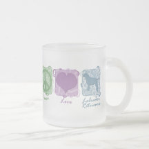 Pastel Peace, Love, and Labrador Retrievers Mugs