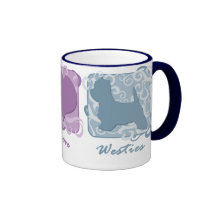 Pastel Peace, Love, and Westies Coffee Mug