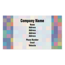 Pastel Rainbow Pixel Pattern Business Card Template