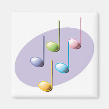 pastel shiny music notes magnets