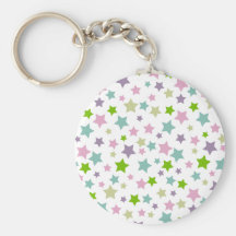 Pastel stars pattern keychains