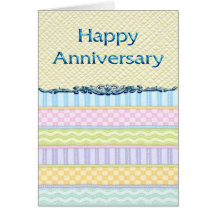Pastel Stripes Anniversary Card