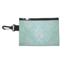 Pastel Teal Blue Green Damask Accessory Bags