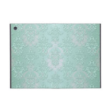 Pastel Teal Blue Green Damask Covers For iPad Mini