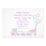 Pastel Train Baby Shower Invitation