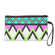 Pastel Tribal Pattern Wristlet Clutch