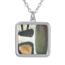 Pastel Tripartite Meeting (abstract raw art) Personalized Necklace