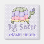 Pastel Turtle Big Sister Fridge Magnets