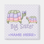 Pastel Turtles Big Sister Fridge Magnets