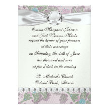 pastels spring floral damask personalised announcements