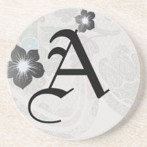 pastels spring floral damask lace drink coasters