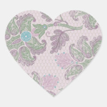 pastels spring floral damask lace heart sticker