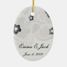pastels spring floral damask lace christmas tree ornaments
