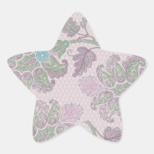 pastels spring floral damask lace star stickers