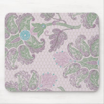 pastels spring floral damask mouse mat