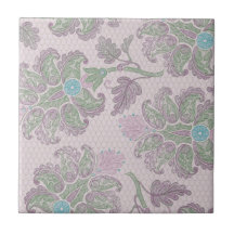 pastels spring floral damask tile